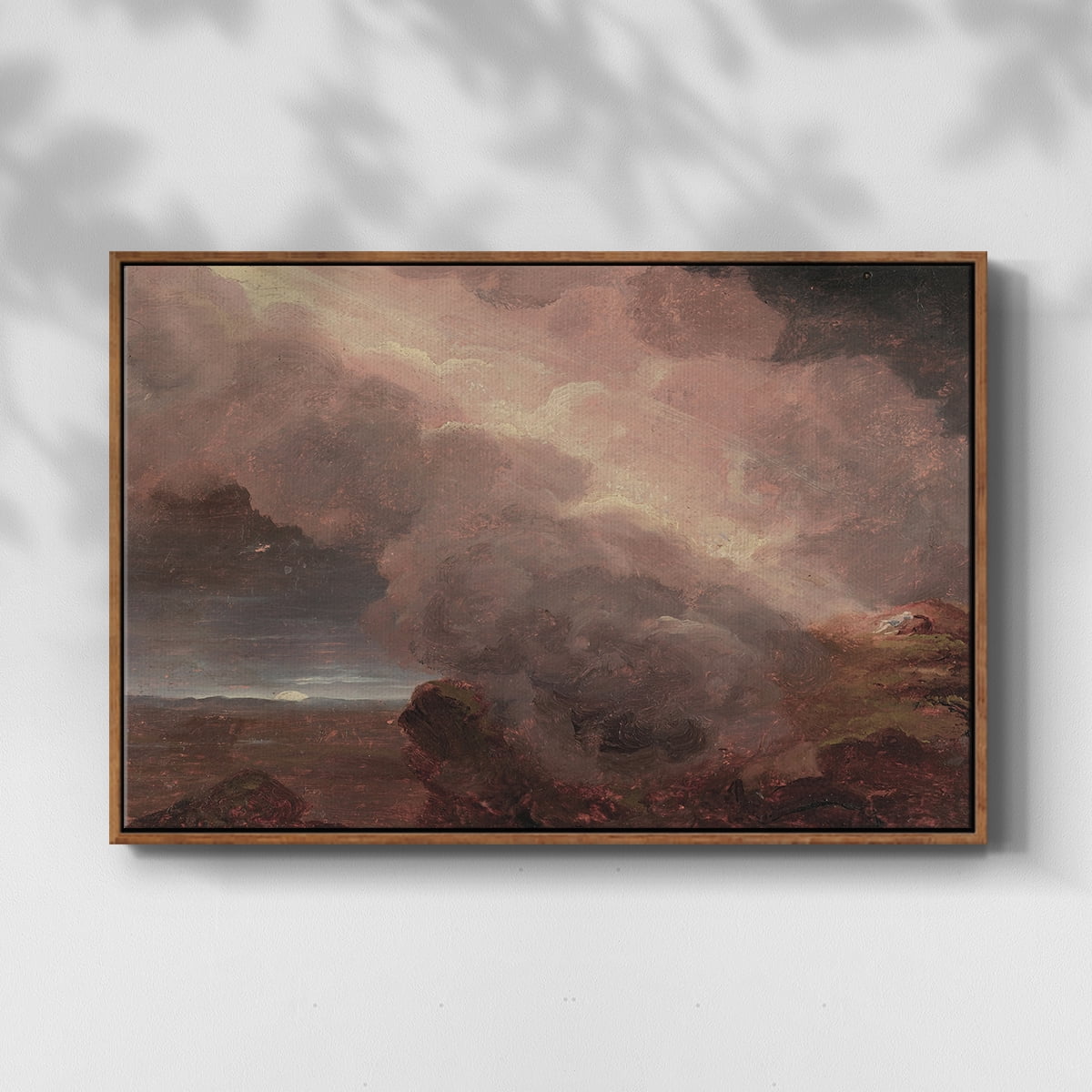 Vintage Landscape-CCCLXX By Wexford Home Framed in Walnut Wood Gallery Wrapped Canvas 27 in. x 41 in.