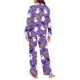 thumbnail image 6 of DISNIMO Ghost Bat Printed Women Pajama Sets Soft Comfy Sleepwear Long Sleeve Nightwear with Long Pajama Pants Halloween Button Down Loungewear with Pockets, 2XL, 6 of 7