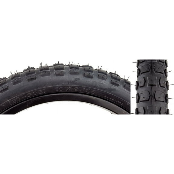 Sunlite MX 1 6x 2.125 Wire 40 Bk/Blk BMX Tire Clincher Reflective No. ISO 305