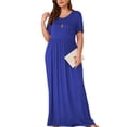 thumbnail image 3 of Asklazy Women's Short Sleeve Loose Plain Maxi Dresses Casual Long Dresses with Pockets,US Size,Royal Blue,3XL, 3 of 11