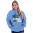 thumbnail image 4 of Funny Hunting Work From Home Hunters Unisex Plus Fleece Graphic Hoodie Brisco Brands 2X, 4 of 5