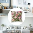 thumbnail image 5 of nygtbtfer Spring Decorations Pink Tulip Spring Pillow Covers Set of 2 Throw Pillow Case Market Farmhouse Cushion Cover for Home Sofa Couch White, 5 of 7