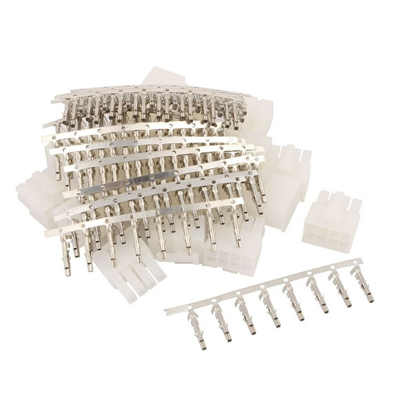 20 Sets White Plastic Dual 8 Pin Male 4.2mm Pitch 8 Pin Terminal PC Connector