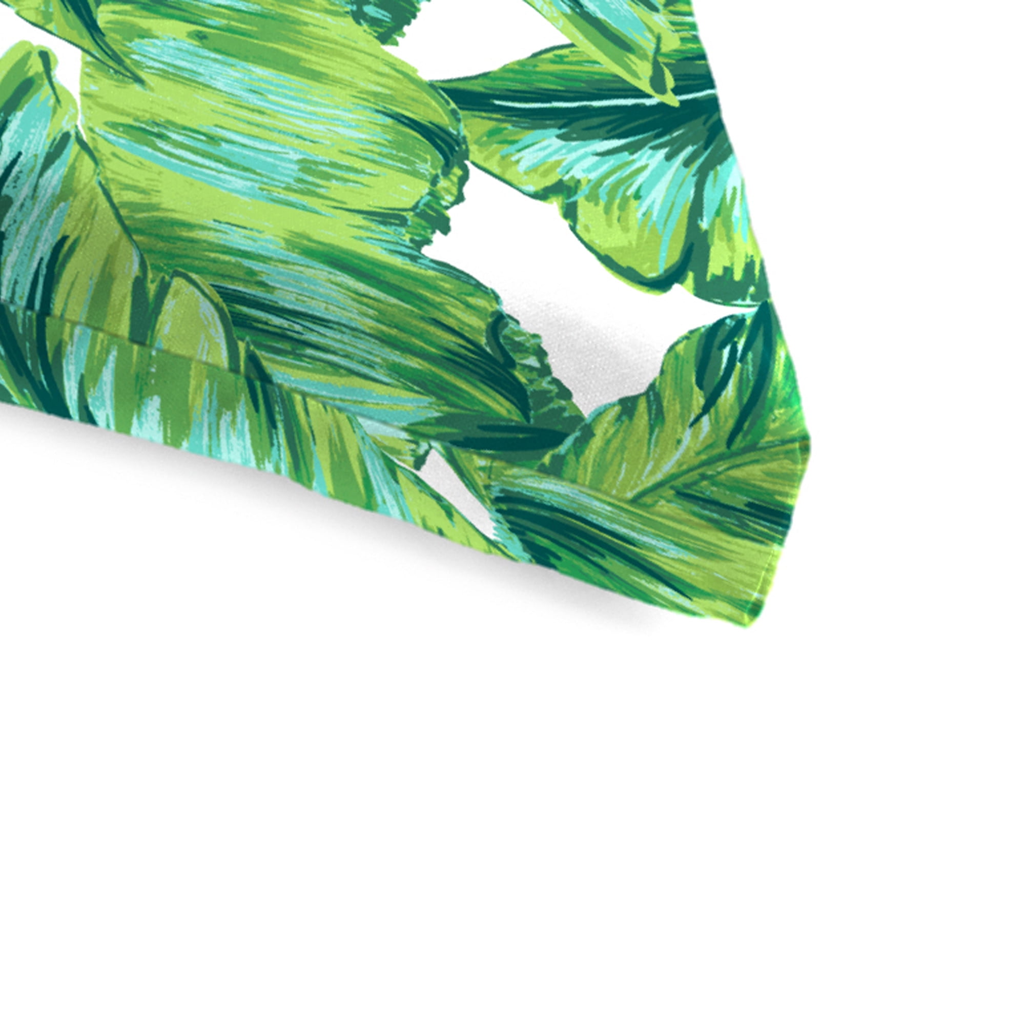Jordan Manufacturing 72" x 21" Clarmont Seagrass Green Leaves Rectangular Outdoor Chaise Lounge Cushion with Ties and Hanger Loop
