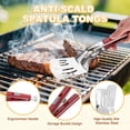 thumbnail image 2 of Pinzas Spatula Uxcell, 11.4 Pulgadas de Acero Inoxidable 304 Antideslizante Multifuncional para Parrilla/Barbacoa, Pinzas de Cocina [Mango Rojo, Tono Plateado], 2 of 7