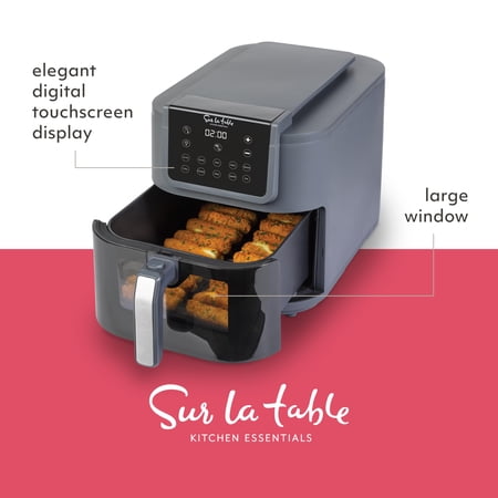 Sur La Table Kitchen Essentials 5-in-1 Compact 8-Quart Basket Air Fryer, Broil and Reheat in Minutes, 1500w