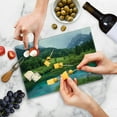 thumbnail image 4 of Landscape Cutting Board, Photo of Zelenci Pond near Kranjska Gora in Slovenia Idyllic View Scenic Scenery, Decorative Tempered Glass Cutting and Serving Board, Small Size, Green Aqua, by Ambesonne, 4 of 5