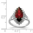 thumbnail image 3 of Sterling Silver Rhodium Garnet Diamond Ring QDX627, 3 of 6