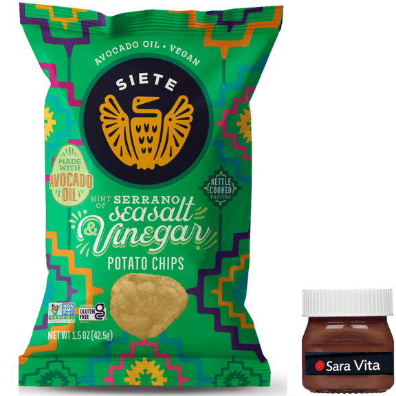 Siete Serrano, Sea Salt & Vinegar Kettle Cooked Potato Chips 1.5 oz