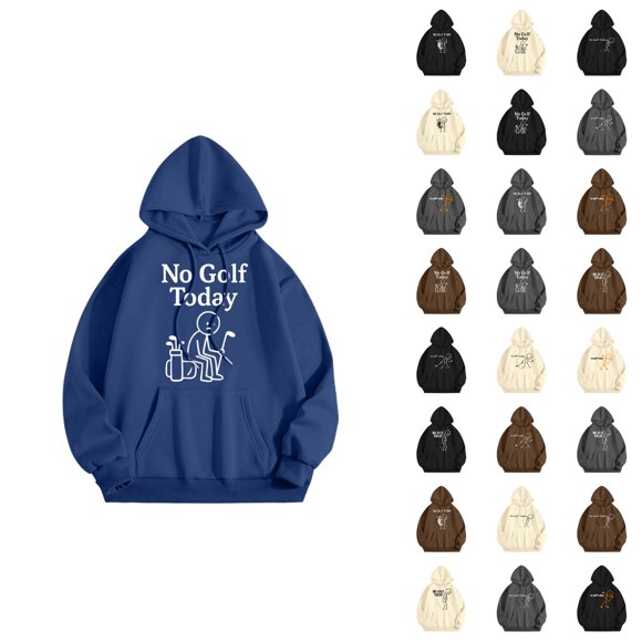 No Golf Today Woman Hoodies Funny Sad Stickman Golfer Humor Golfers Graphic Hooded Sweatshirt with Pockets Womens Pullovers