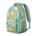thumbnail image 4 of Lemon Fruit Students Backpack Cute Yellow Summer School Bag with Floral Retro Pattern, Lightweight and Wear-Resistant, 4 of 6