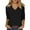 Black, variant on Bibifish T-Shirts For Women Cozy Fall Winter Soft 3/4 Sleeve V Neck With Bottons Tops Basic Casual Workout Tee Shirts Outfits
