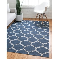 Rugs.com Georgia Collection Rug – 5' x 8' Navy Blue Flatweave Rug Perfect For Living Rooms, Large Dining Rooms, Open Floorplans