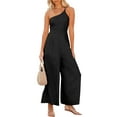 thumbnail image 2 of Franhais Women High Waist Romper, Sleeveless Off-Shoulder Neck Solid Color Wide-Leg Trousers, 2 of 9