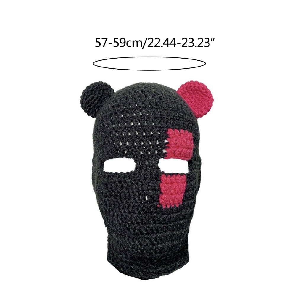 ROZYARD Daily Balaclava Neck Protect Hat Cute Bear Ear Windproof Hat for Winter