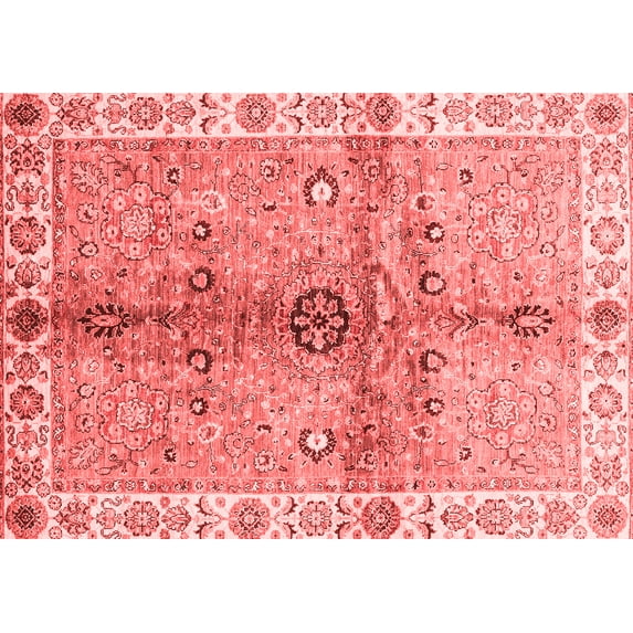 Ahgly Company Machine Washable Indoor Rectangle Oriental Red Traditional Area Rugs, 2' x 4'