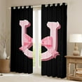 thumbnail image 2 of Erosebridal Kawaii Initial Letter Curtains Pack of 2 (42x90), Monogrammed U Curtains for Living Room, Ribbon Cow 30%-50% Black Out Curtains, Window Drapes Bedroom Decoration, 2 of 6