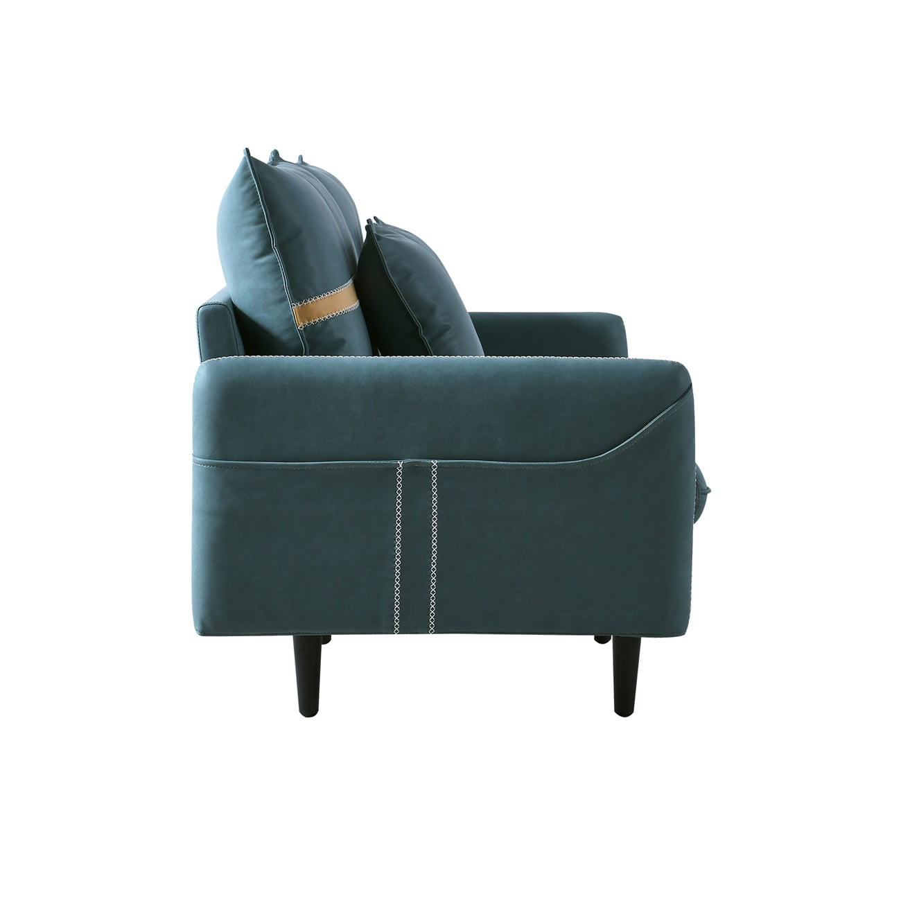 Resenkos 3-Seat Sofa Couch, Tufted Love Seat with 2 Pillows, Blue Resenkos 3-Seat Sofa Couch, Tufted Love Seat with 2 Pillows, Blue
