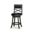 thumbnail image 6 of 24 Inch Counter Height Swivel Stool with X-Back, Modern Upholstered Bar Stool with Wooden Flared Legs, Bar Side Chair for Dining Room, Kitchen, Club, Black Leather Seat, 6 of 8
