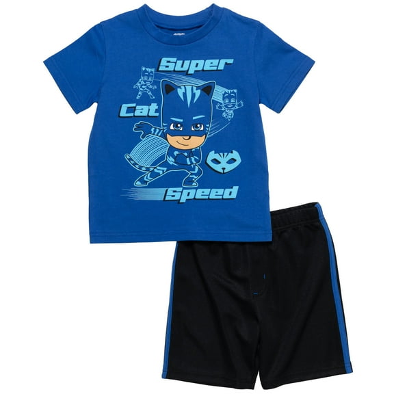 PJ Masks Catboy Toddler Boys T-Shirt and Mesh Shorts Outfit Set Toddler to Big Kid