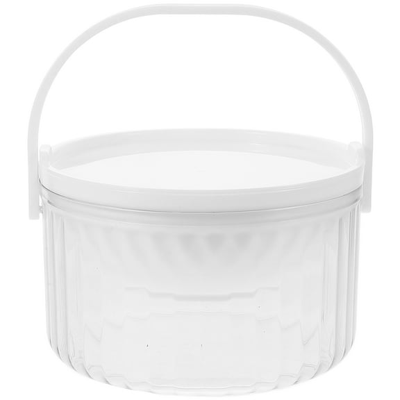 Masteelf Portable Large Plastic Salad Storage Container With Handle For Fridge Salad Bowl With Lid Reusable Salad Prep Containers For Fridge