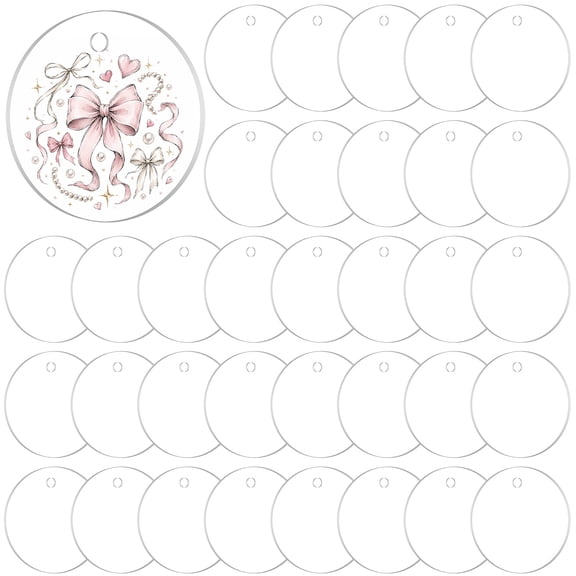 150 Pcs Round Acrylic Keychain Blanks, 2 Inch Transparent Discs with Hole, Smooth Unfinished Circles for Vinyl Crafting, DIY Keychains Projects, Ornament Painting & Engraving