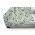 thumbnail image 2 of Leaf Soft Flannel Fleece Throw Blanket, Ivy Patterns with Tiny Green Leaves Branches Creme Contemporary Illustration, Cozy Plush for Indoor and Outdoor Use, 50" x 60", Green Brown, by Ambesonne, 2 of 5