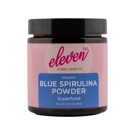Eleven TLC, Blue Spirulina Organic Powder, Vegan Protein Superfood, Pre and Post Workout, 35 Grams