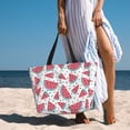 thumbnail image 3 of Wukai Watermelon Print Zipper Bag,large Beach Tote Bag,Waterproof Sandproof Bag,Grocery and Picnic Tote Travel Bag, 3 of 5