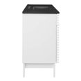 thumbnail image 3 of Single Sink Vanity Cabinet, White Black, Wood, Mid Century Hotel Bedroom Bathroom, Modern Contemporary HB33685, 3 of 11