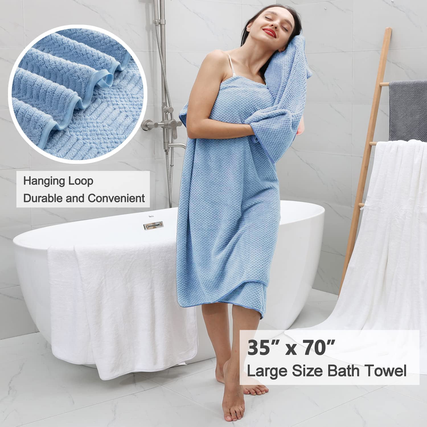 Jessy Home Ultra Soft 8 Piece Textured Bath Towel Set-2 Oversized Bath  Towel Sheets, 2 Hand Towels, 4 Washcloths - 600 GSM Ultra Soft Dark Purple  Towel 