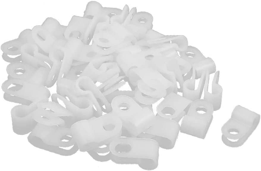200 Kabelklemmen Aus Nylon – R-Typ, Weiß, Für 3,2 Mm Kabel | Ordnungshilfe Für Kabelchaos