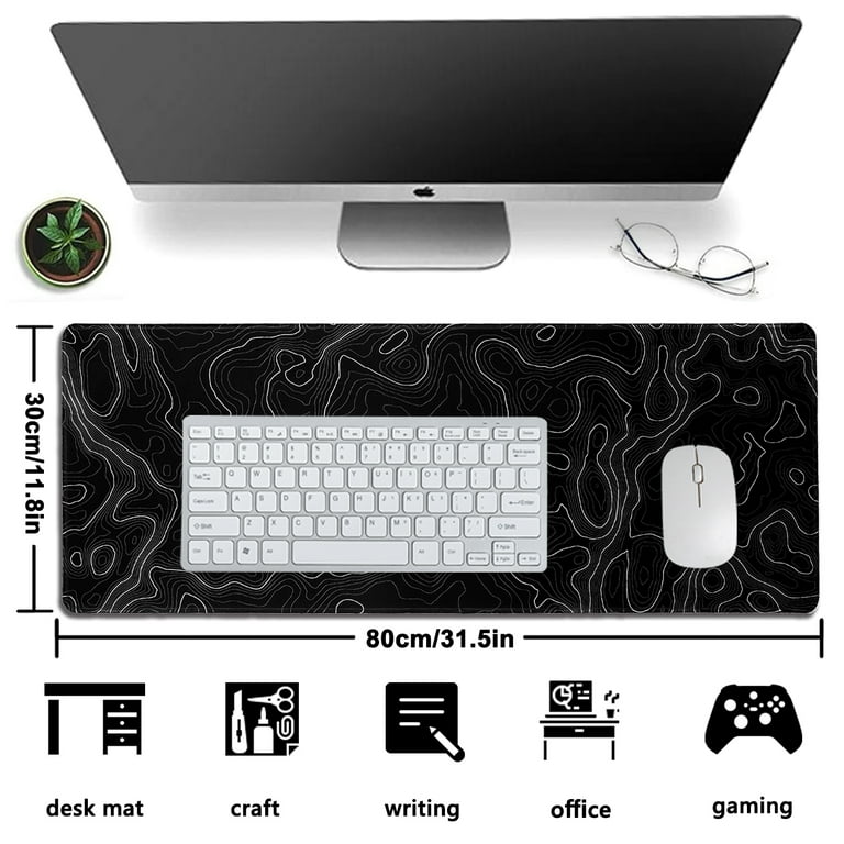 STOPERT XL Topographic Gaming Mouse Pad, Non-Slip, 31.5x11.8