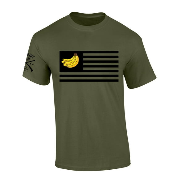 Trenz Shirt Company Banana American Flag USA Bananas Patriotic Short Sleeve T-shirt-Military-medium