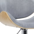 thumbnail image 4 of Simpli Home Marana Mid Century Modern Bentwood Gas Lift Bar Stool with Light wood in Stone Grey Polyester linen, 4 of 11