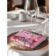 thumbnail image 6 of Valentine's Day Cloth Napkins Set of 4 Reusable Dinner Napkins, Ombre Pink Gnomes Love Roses Romantic Cocktail Napkin Washable Table Napkins for Wedding/Holiday Party/Baby Shower 20"x20", 6 of 7
