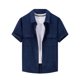 thumbnail image 1 of pstuiky camiseta de hombre, Blusa de manga corta con cuello vuelto y bolsillos abotonados de color liso para hombre camisas casuales para hombre m, 1 of 2