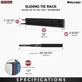 thumbnail image 5 of Rev-A-Shelf 12" Side Mount Extending Tie Organization Rack, Chrome, TRC-12CR, 5 of 8