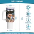 thumbnail image 3 of Butterflies Crystal Flowers 40 oz Tumbler with Handle Insulated&nbsp;Travel Mug&nbsp;Lid Straw Leak Proof Steel Vacuum Water Bottles Glasses Fits in Car Cup Holder, 3 of 7