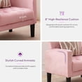 thumbnail image 4 of LAZZO Accent Chair Set of 2, Mid-Century Modern Upholstered Armchair for Living Room & Office, Pink, 4 of 7
