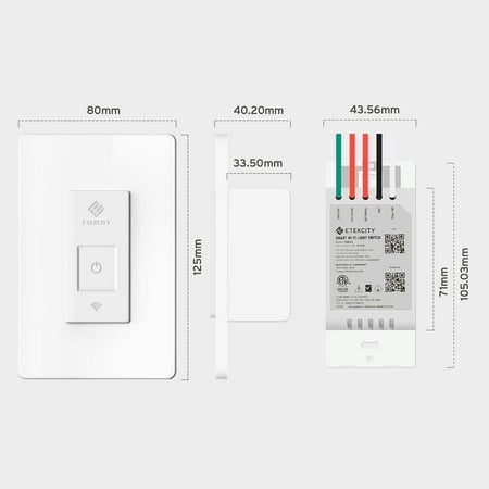 Etekcity - Wi-Fi Smart 3-Way Light Switch (2-Pack) - White