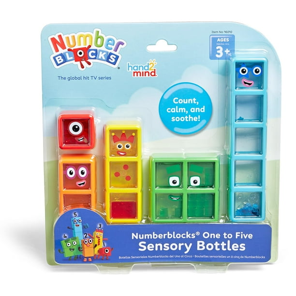 Botellas Sensoriales hand2mind Numberblocks de Uno a Cinco para Niños de 3 a 5 Años