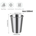 thumbnail image 2 of 6 Ounce Stainless Steel Pint Cups,Cups for Kids & Toddlers,Shatterproof Cup Tumblers Unbreakable Metal Drinking Glasses,Christmas Cups for Bar, Home, Restaurant ,4Pack, 2 of 9