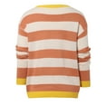 thumbnail image 5 of Daznico Womens Sweater,Women's Pullover Flower Long Sleeved Crew Neck Sweater-Orange-XL, 5 of 8