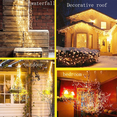thumbnail image 5 of Paquete de 2 200 luces LED solares de cascada, 8 modos, luces de hadas para decoración interior y exterior Zhivalor CPB-US-DYP581-3, 5 of 5