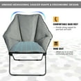 thumbnail image 4 of Costway Folding Saucer Padded Chair Soft Wide Seat w/ Metal Frame Lounge Furniture, 4 of 11