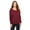 MAROON, variant on The Bella Canvas Ladies Flowy Long Sleeve T-Shirt with 2x1 Sleeves - MIDNIGHT - S