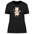 thumbnail image 1 of Happy Kitten Doodle Cartoon T-Shirt Women -Image by Shutterstock, Female x-Large, 1 of 2