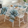 thumbnail image 4 of Spring Floral Rectangle Tablecloth, Vintage Tulips Flower Butterfly Retro Wood Blue Waterproof & StainResistant Tablecloth, Washable Oil-proof Table Cover for Dining/Party/Wedding/Buffet 54x108 In, 4 of 9