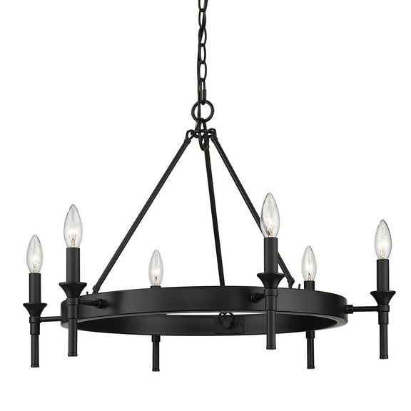Windsor Transitional Black 6 Light Chandelier